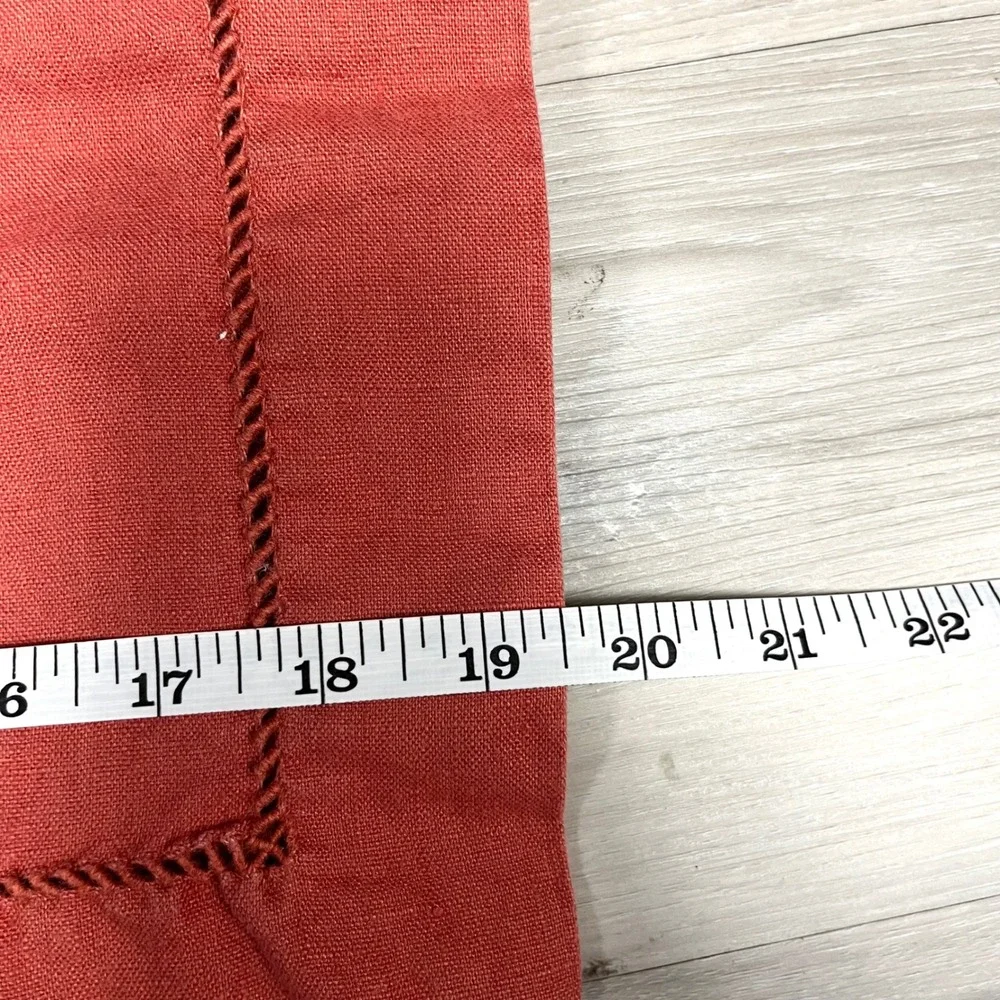 Pottery‎ Barn 4 Pc Rectangle Terracotta 100% Linen Hemstitch Placemats 20